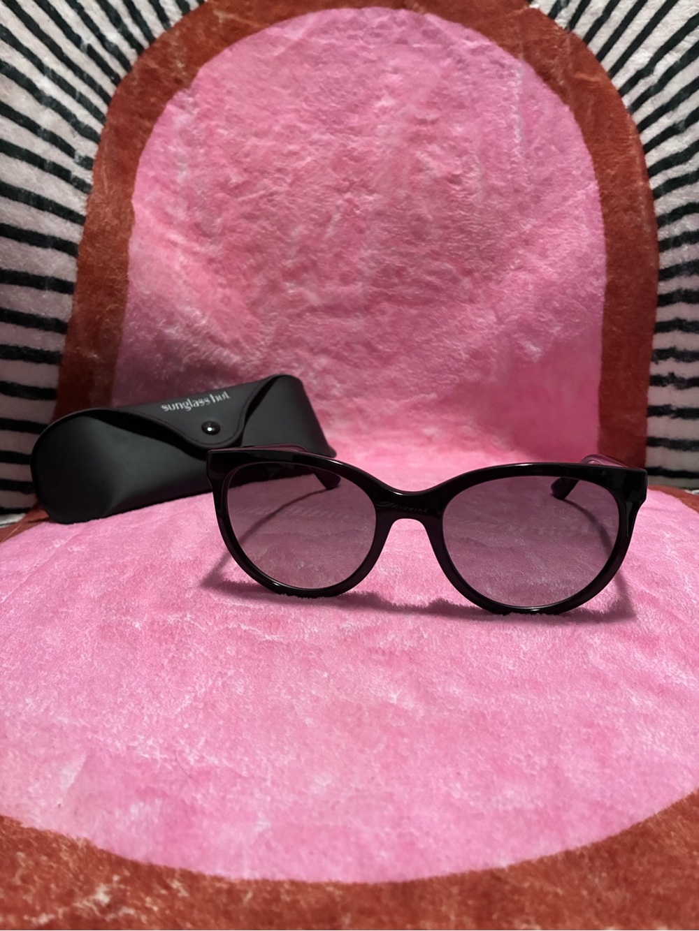 Sunglass Hut Collection Black Oversized Sunglasses with Pouch